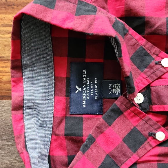 American Eagle Outfitters, Nice Red and Black Checked Shirt, XL, Long Sleeve - Picture 5 of 6